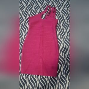 Herve Leger Strapless Pink Dress